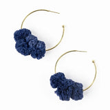 Rita Pom Earrings - Navy