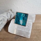 Santorini Large Square Ring - Silver