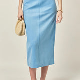 Faux Suede Midi Skirt