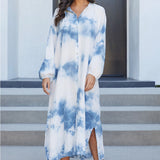 Milio Milano Tie Dye Button Front Caftan Dress
