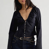 Free People Colette Corset Top Black