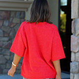 Margot Sweater Tee in Cherry Pop Melange