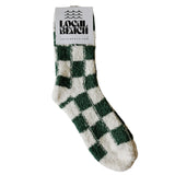 Green Checker Local Beach Cozy Socks