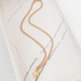 Small Curb with Puffy Heart Necklace