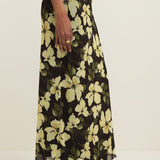 Eda Ren Floral Mesh Midi Skirt