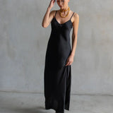 Basic Lennon Zipslip Dress Black