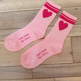 Pink w/ Pink Heart Socks