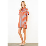 THML Short Sleeve Striped Dress