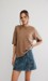 Free People Margo Sweater Tee Brown Melange