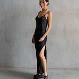 Basic Lennon Zipslip Dress Black