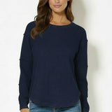 L/S Jewel Neck Seamed Sweatshirt