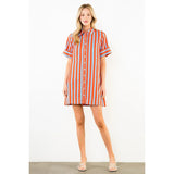 THML Short Sleeve Striped Dress