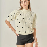 Embroidery Heart Sweater