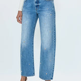 Lexi Mid Rise Bowed Straight Jean - Confetti Vintage