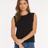 Cap Sleeve Crew Tee Black