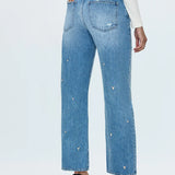 Lexi Mid Rise Bowed Straight Jean - Confetti Vintage