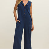 Fiona Jersey Denim Jumpsuit