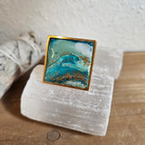 Santorini Large Square Ring - Gold