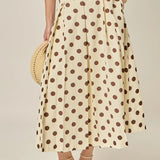 Polka Dot Midi Skirt