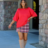 Margot Sweater Tee in Cherry Pop Melange