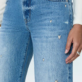 Lexi Mid Rise Bowed Straight Jean - Confetti Vintage