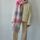 Beaufort Gingham Scarf Lavendar Pink