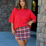 Margot Sweater Tee in Cherry Pop Melange