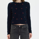Muse Embroidered Fitted Cherry Cardigan