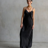 Basic Lennon Zipslip Dress Black