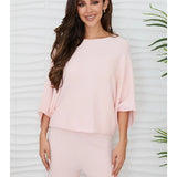 Milio Milano Crew Neck Batwing Sleeve Knit Top